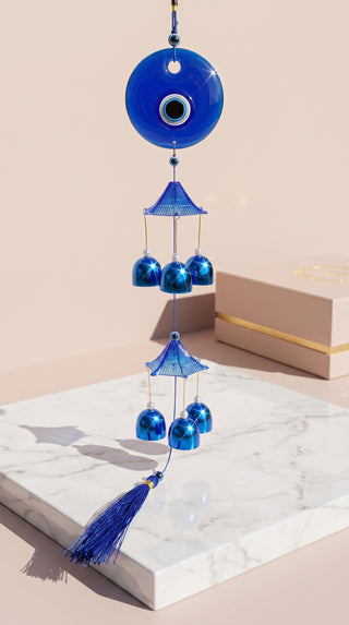 Evil Eye Blue Tassel Wind Chime