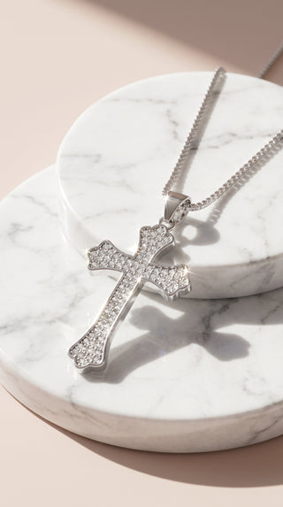 Crystal Cross Symbolic Necklace Pendant