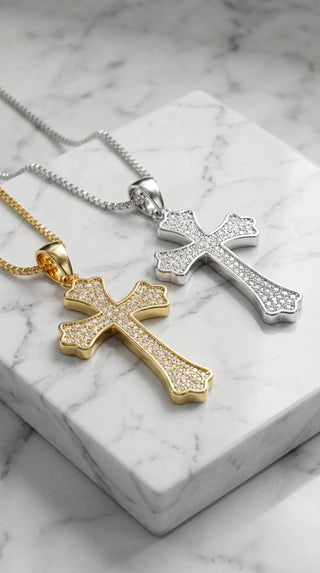 Crystal Cross Symbolic Necklace Pendant