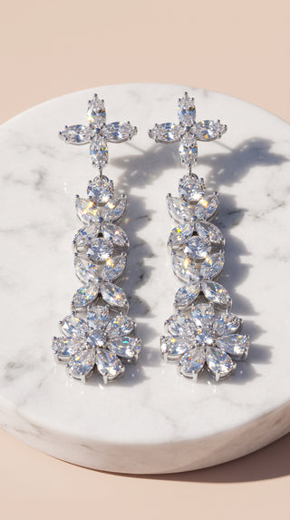 Floral Crystal Drop & Dangle Earrings