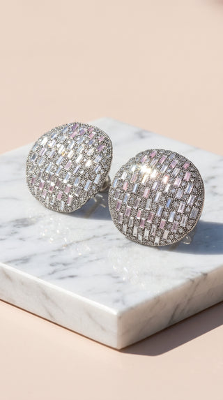 Elixir Collection Statement Curved Crystal Stud Earrings
