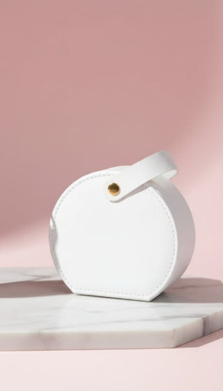 Mini Circular Travel Jewellery Case Compact Jewellery Storage Box