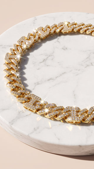 Pavé Statement Chunky Crystal Curb Chain Necklace