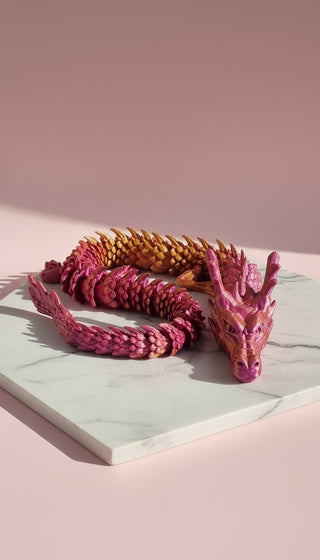 3D Printed Articulated Fantasy Dragon Figurine: Bioplastic Large