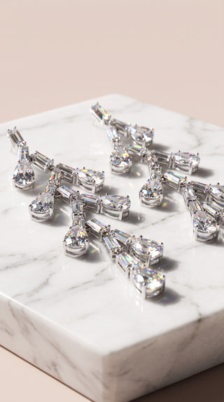 Baguette Cut Crystal Drop & Dangle Statement Earrings