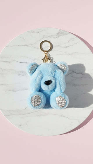 Plush Fluffy Crystal Teddy Key Ring & Bag Charm