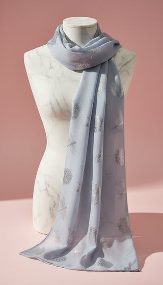 Dragon Fly Shimmer Silver Foil Scarf Pack of 12