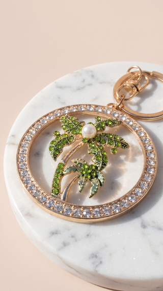 Palm Tree Crystal Keyring & Bag Charm