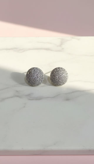 Rounded Ball Crystal Stud Earrings