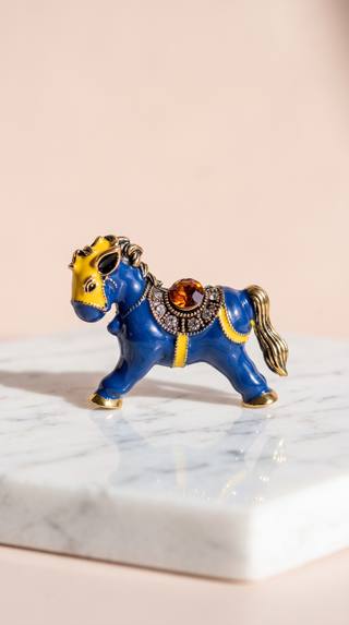 Carnival Horse Enamel Brooch Pin