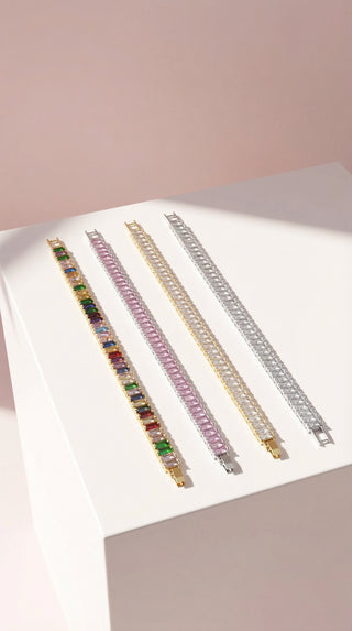 Baguette Cut Couture Crystal Tennis Bracelet