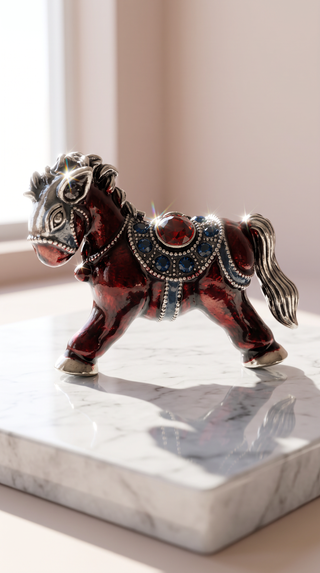 Carnival Horse Enamel Brooch Pin