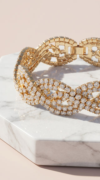 Braided Crystal Tennis Bracelet