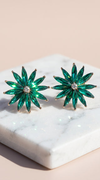 Starburst Statement Crystal Stud Earrings