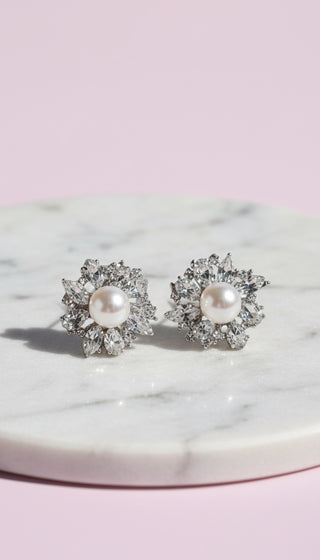 Pearl & Crystal Stud Earrings