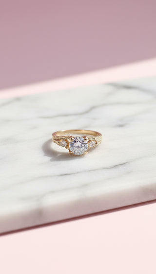 Crystal Round Cut Ring silver Box set of 12