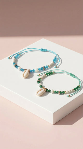 Shell Beaded Pull Tie Anklet