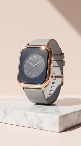 Square Gold Face Silicone Popper Closure Watch