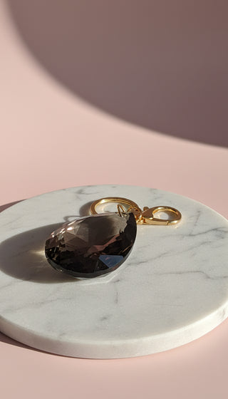 Faceted Crystal Teardrop Key Ring