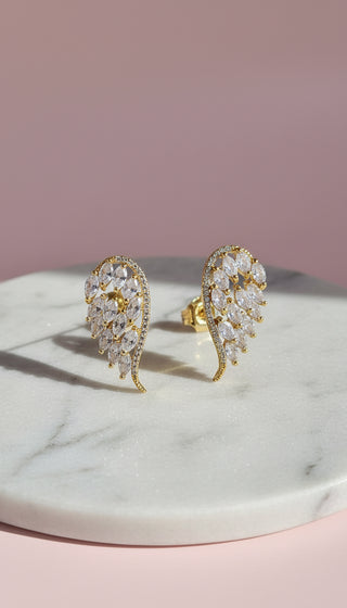 Angel Winged Crystal Stud Earrings