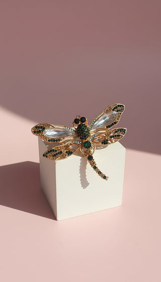 Dragonfly Colourful Crystal Brooch Pin