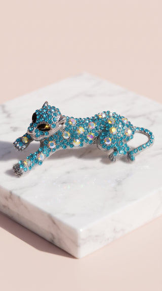 Crystal Leopard Statement Brooch Pin