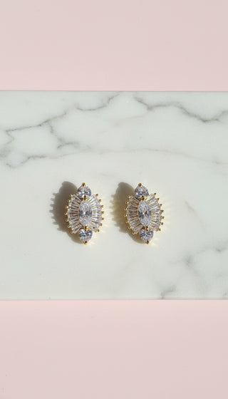 Art Deco Inspired Crystal Cluster Stud Earrings