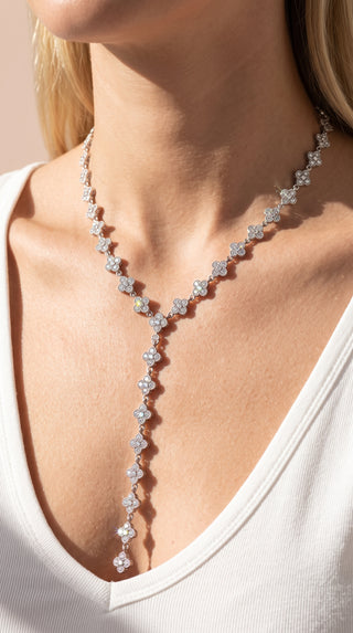 Clover Gold Plated Y Shape Necklace
