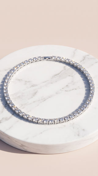 Classic Round Crystal Tennis Necklace