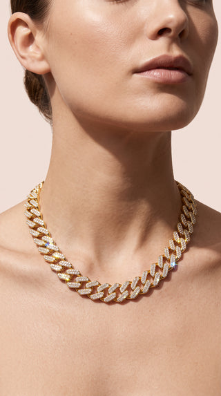 Luxe Crystal Cuban Chain Necklace