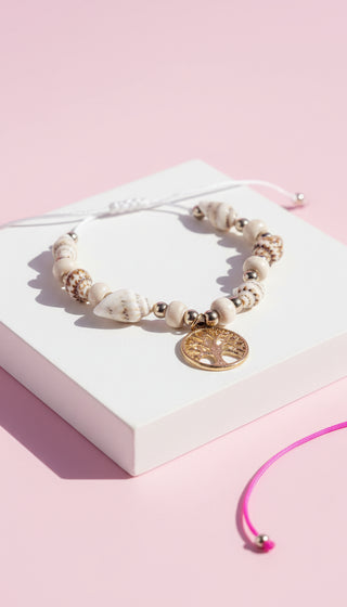 Tree Of Life Beaded Pull Tie Anklet