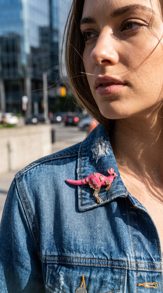Kangaroo Enamel Brooch Pin
