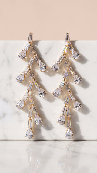 Baguette Cut Crystal Drop & Dangle Statement Earrings