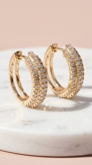 Huggie Hoop Crystal Earrings