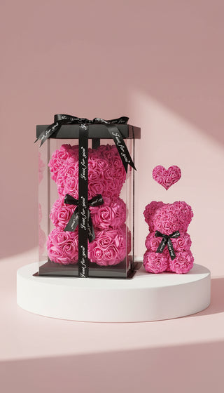 Silk Artificial Flower Teddy Roses With Luxury Gift Box