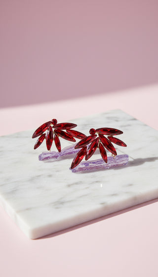 Feathered Crystal Stud Earrings