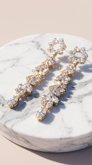 Star Crystal Drop & Dangle Statement Earrings