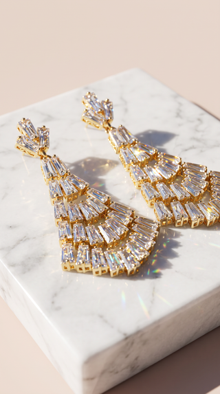 Baguette Cut Crystal Drop & Dangle Statement Earrings