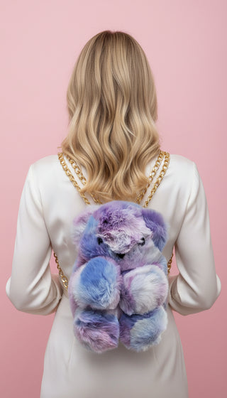 Plush Faux Fur Teddy Bear Backpack Bag