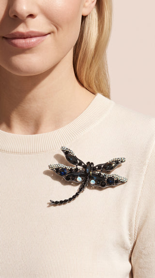 Elegant Dragonfly Rhinestone Brooch