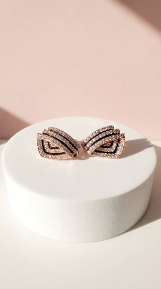 Layered Black & Crystal Non Pierced Clip On Earrings