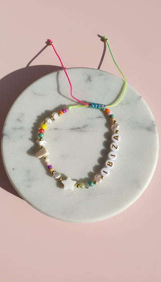 Ibiza Beaded Shell Pull Tie Anklet
