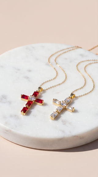 Crystal Cross Symbolic Pendant Necklace