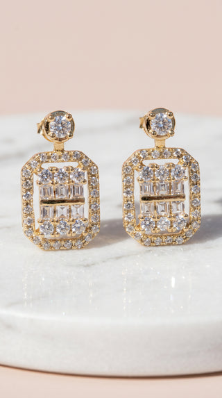 Square Crystal Drop & Dangle Earrings
