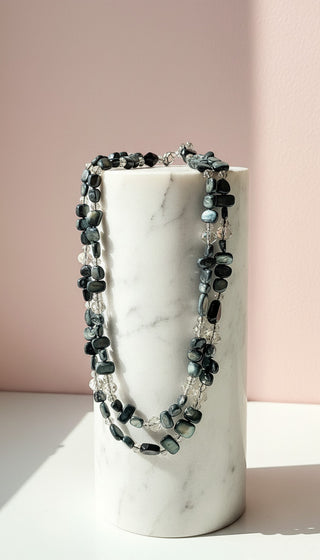 Resin Boho Layered Long Beaded Necklace