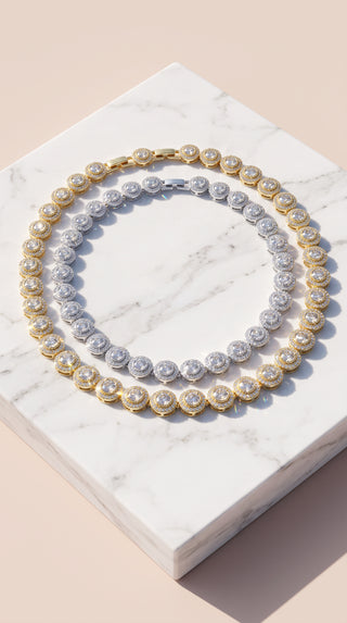 Gold Plated Brilliant Cut Crystal Collar Necklace