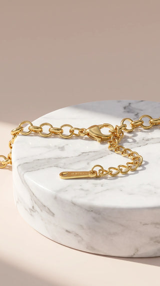 Seashell & Pearl Gold Plated Charm Bracelet
