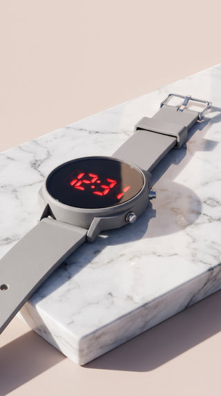 Digital Stainless Steel Round Face Unisex Watch