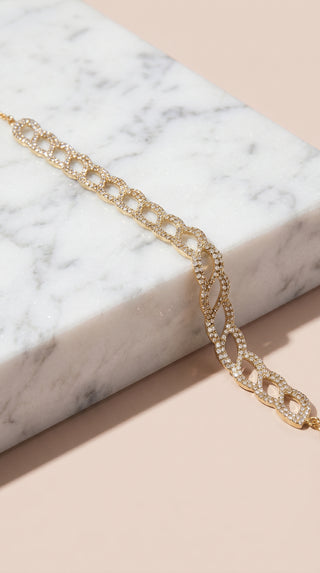 Oval Link Crystal Tennis Bracelet