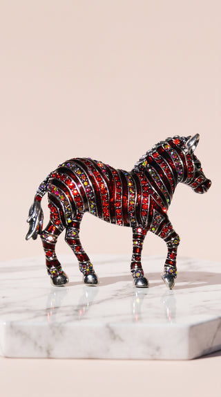 Zebra Crystal Brooch Pin